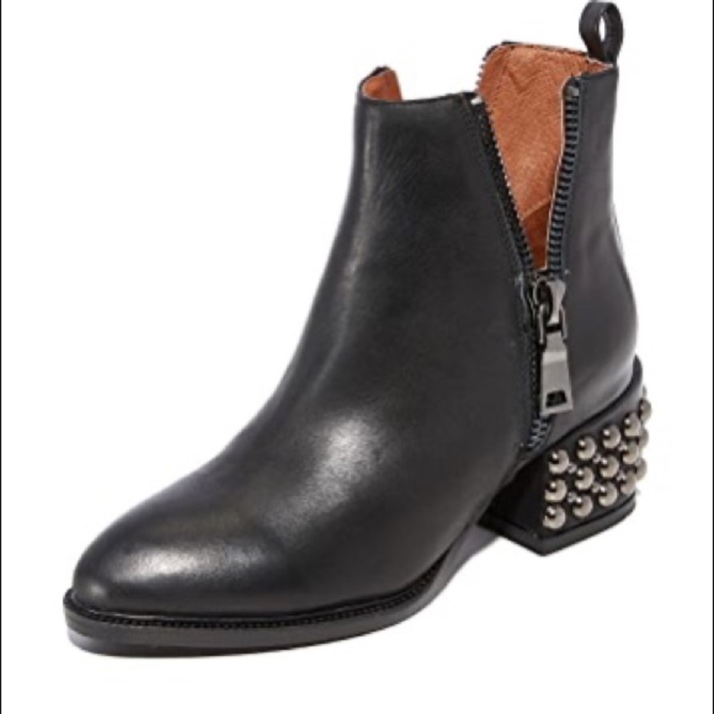 Studded Heel Zip Booties